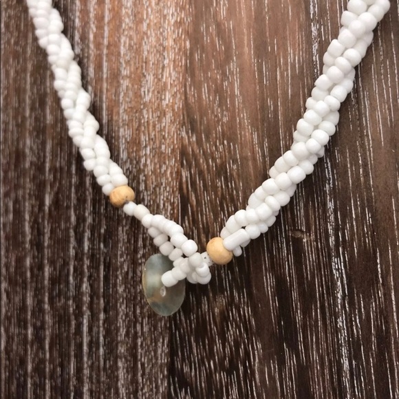 NEW Real Abalone Seashell Pendant Glass Beaded Multi Strand Statement Necklace - Picture 16 of 16